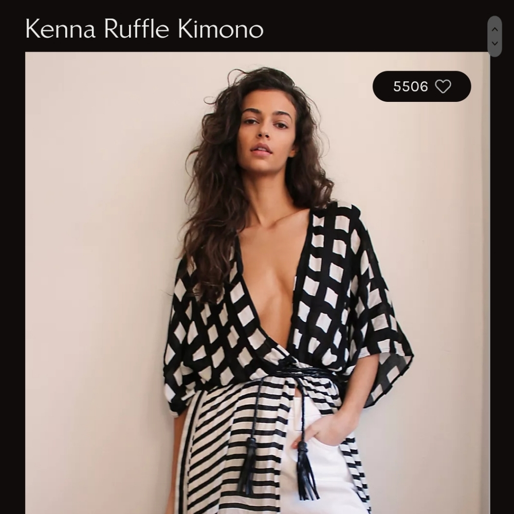 RARE! Free People Ruffle Kimono ONE SIZE